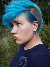 girl with blue mohawk